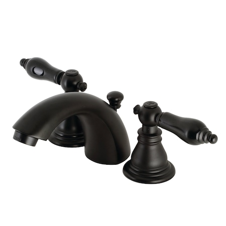 Kingston Brass KB950AKL Mini-Widespread Bathroom Faucet with Plastic Pop-Up, Matte Black KB950AKL